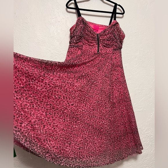 Torrid X Betsey Johnson Pink Leopard Tulle Dress EUC Size 22 - Picture 3 of 11